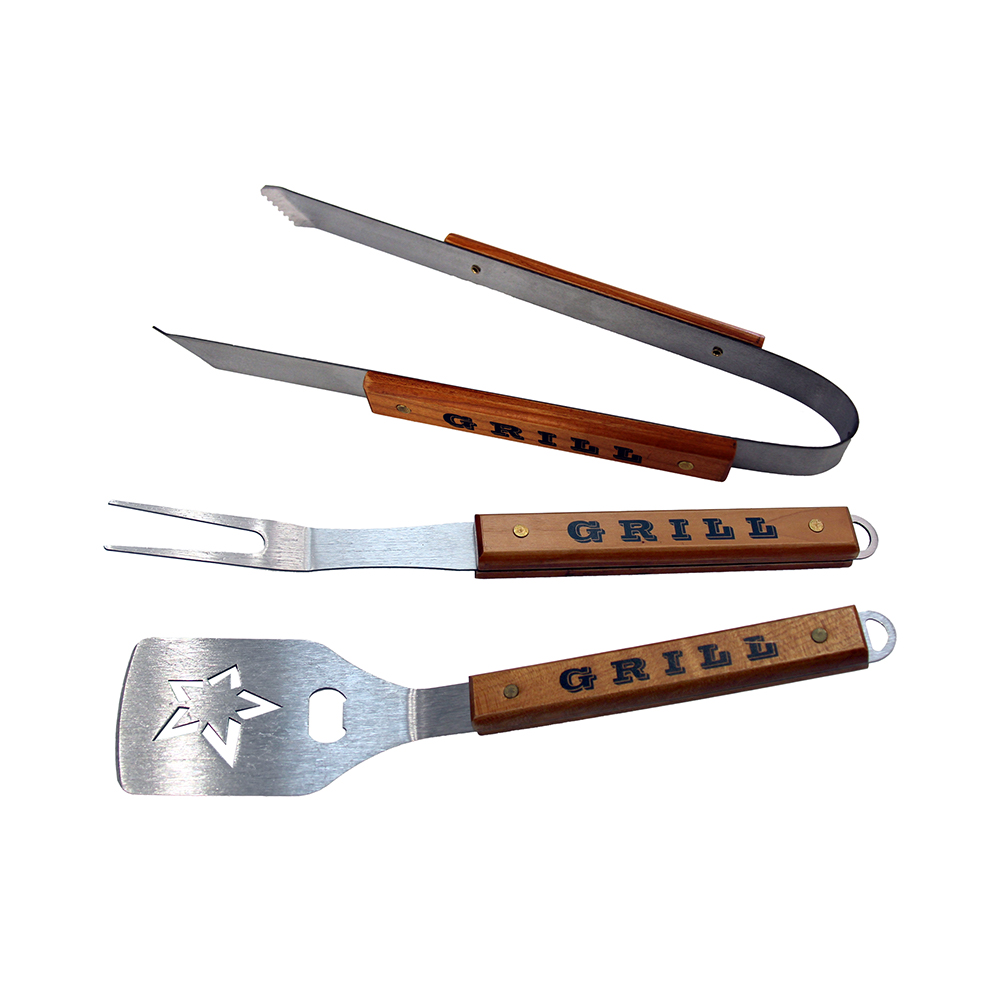 Ahşap saplı barbekü çatalı